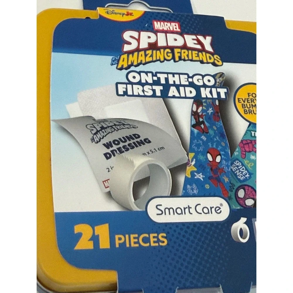 Marvel Spidey and His Amazing Friends 21pc First Aid Kit Tin Smart Care 88897‎